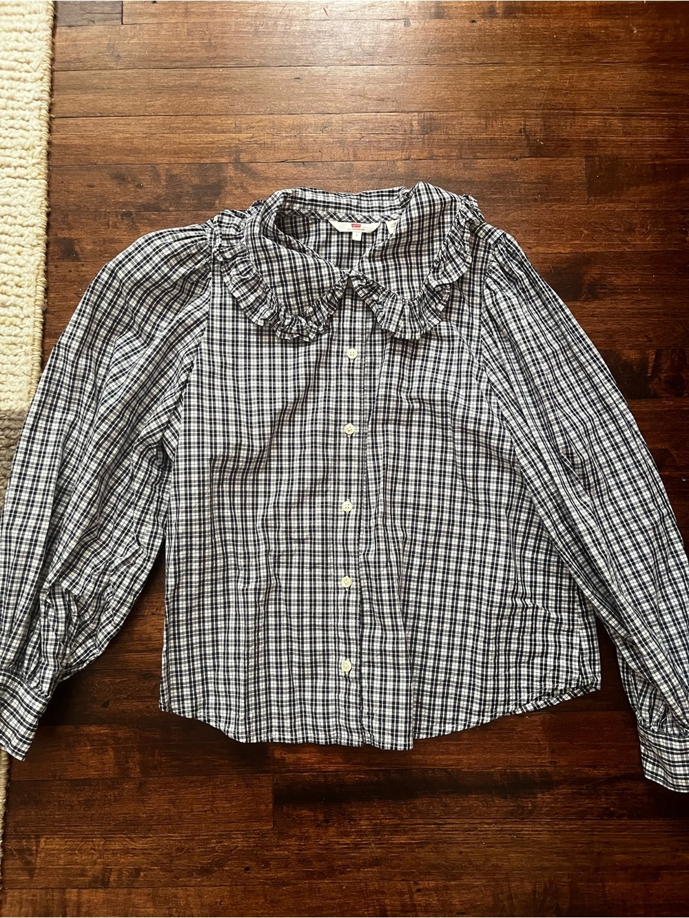 Levi's Plaid Button-Down Shirt - Navy & White
